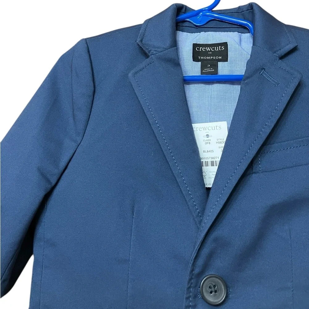 J Crew Crewcuts Thompson Boys Suit Jacket Blue NWT